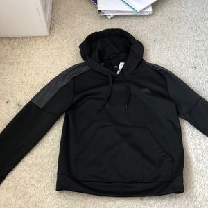 Black and grey detailed adidas pullover jacket